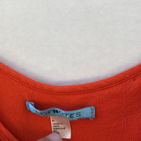 Anthropologie Womens size 6 Espejo Leifnotes Orange mirror embroidered Dress👇🏼 - Picture 9 of 11